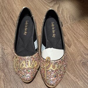 Loly in the Sky Multicolor Glitter 'Have Fun' Flats